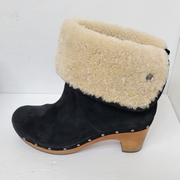 UGG AUSTRALIA Lynnea Clog Boot Shearling Fur & Suede Shoe - Picture 3 of 9